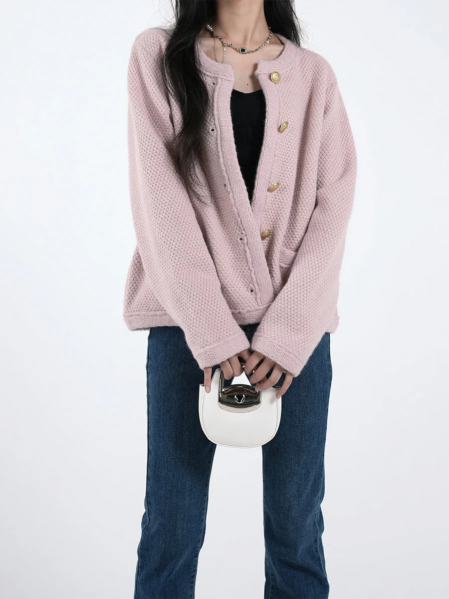 Pink Sweater Jacket Cardigan