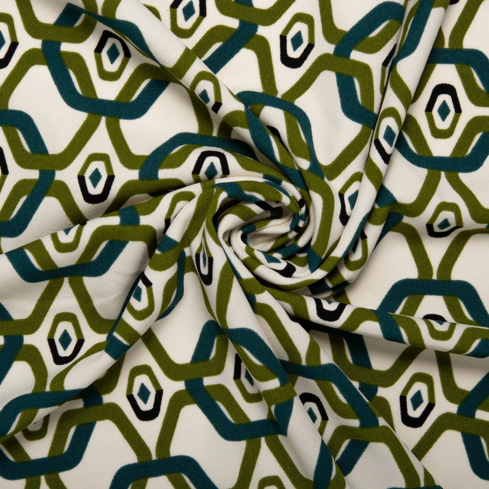 Printed Crepe - CREOLIA - Chains - Off white