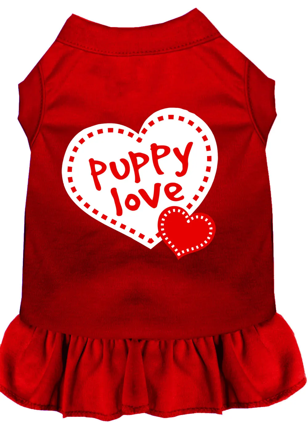 Puppy Love Screen Print Dress Red Xxl