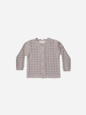 Quincy Mae Lavender Scalloped Cardigan