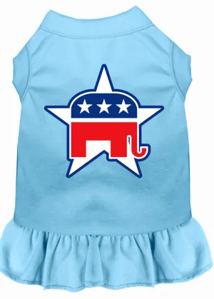 Republican Screen Print Dress Baby Blue Xs