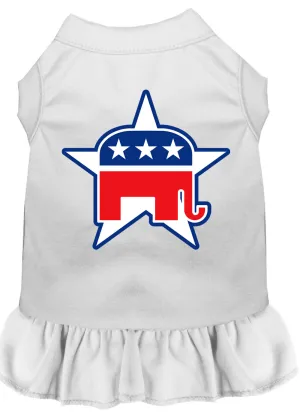 Republican Screen Print Dress White Xl