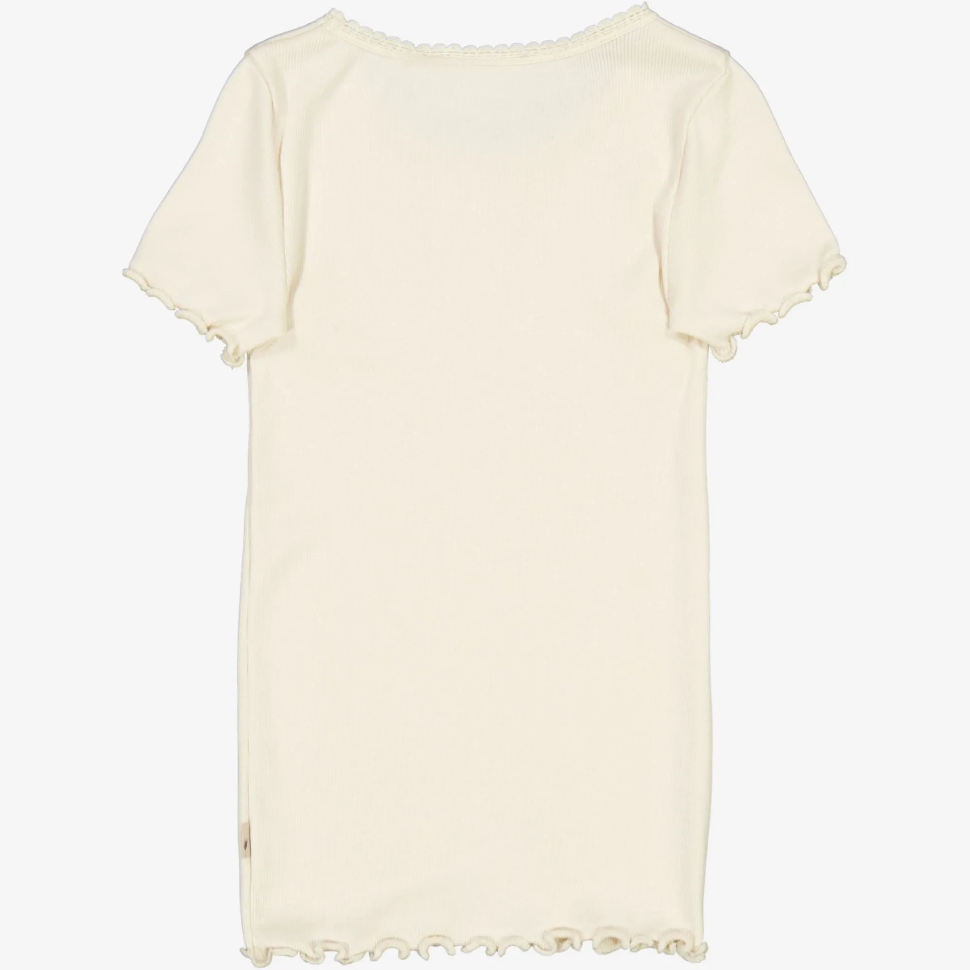 Rib T-Shirt Lace SS - eggshell