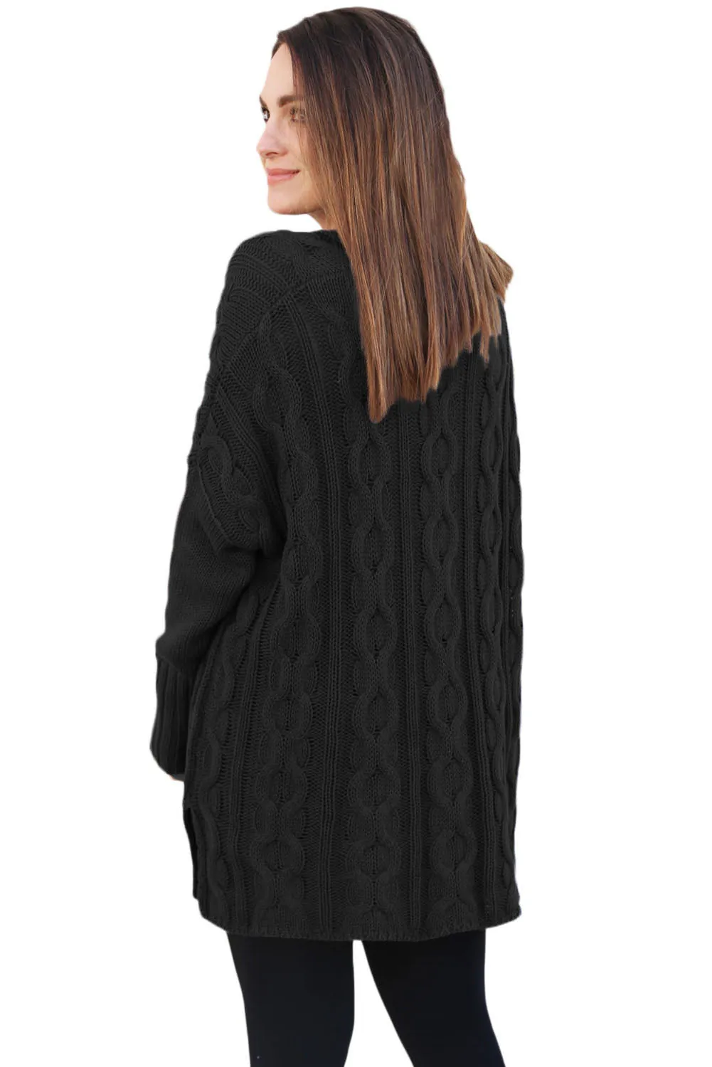 Sexy Black Oversized Cozy up Knit Sweater
