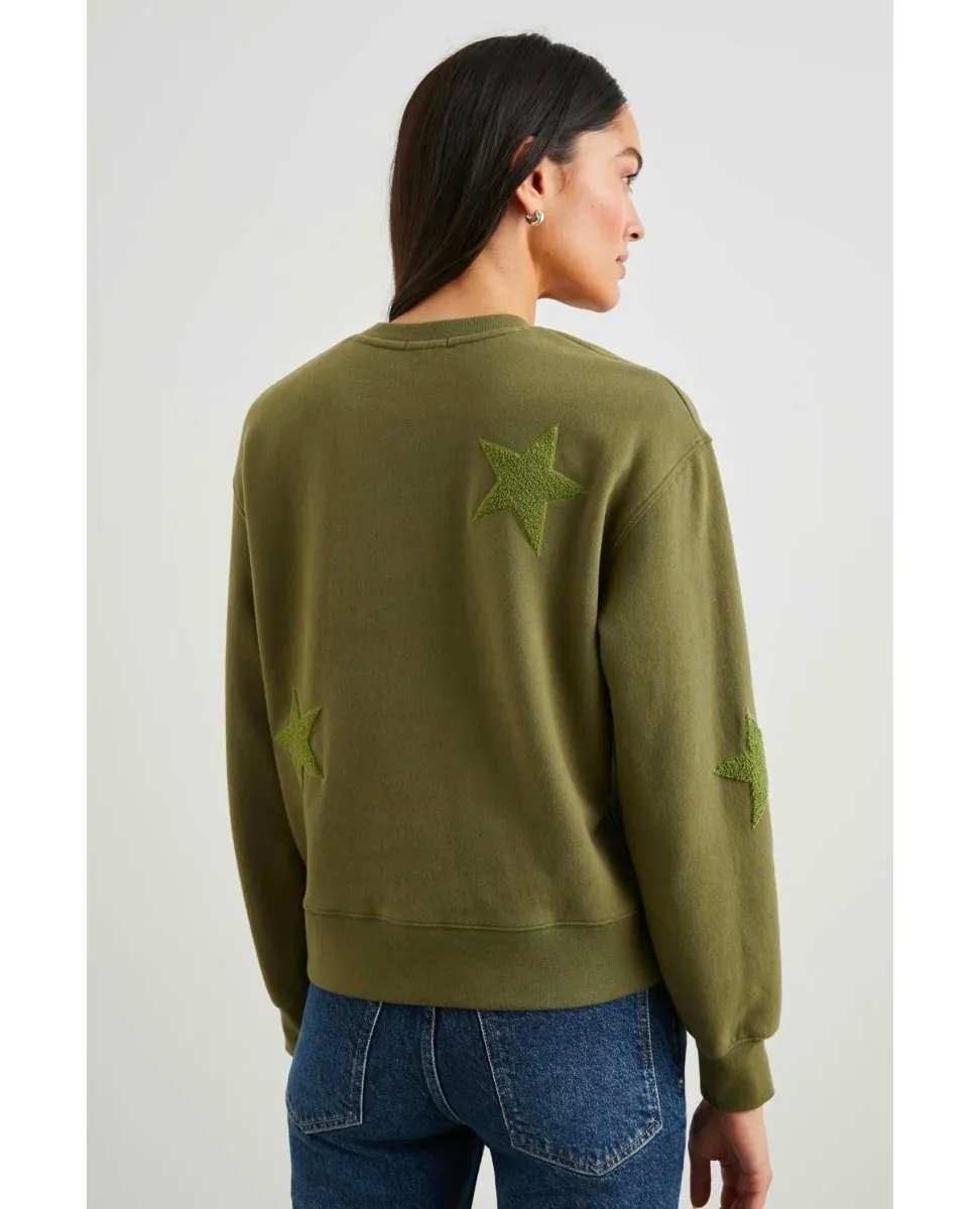 Sonia Olive Sweatshirt With Stars