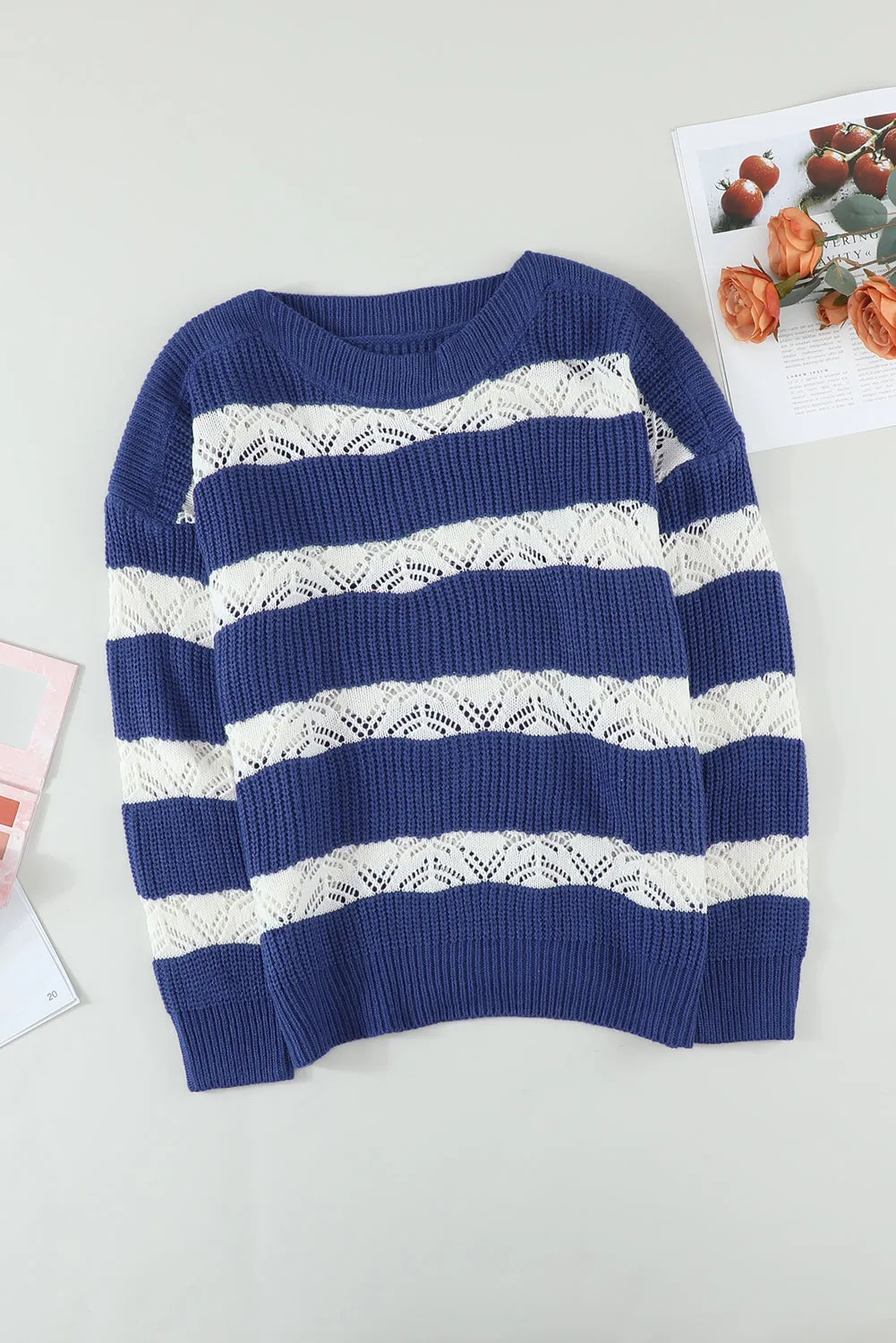 Striped Colorblock Knit Sweater