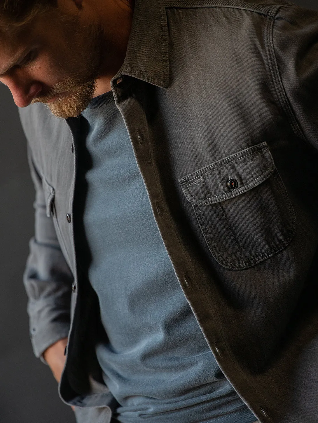 The Brace Long Sleeve Shirt - Chad (Grey)