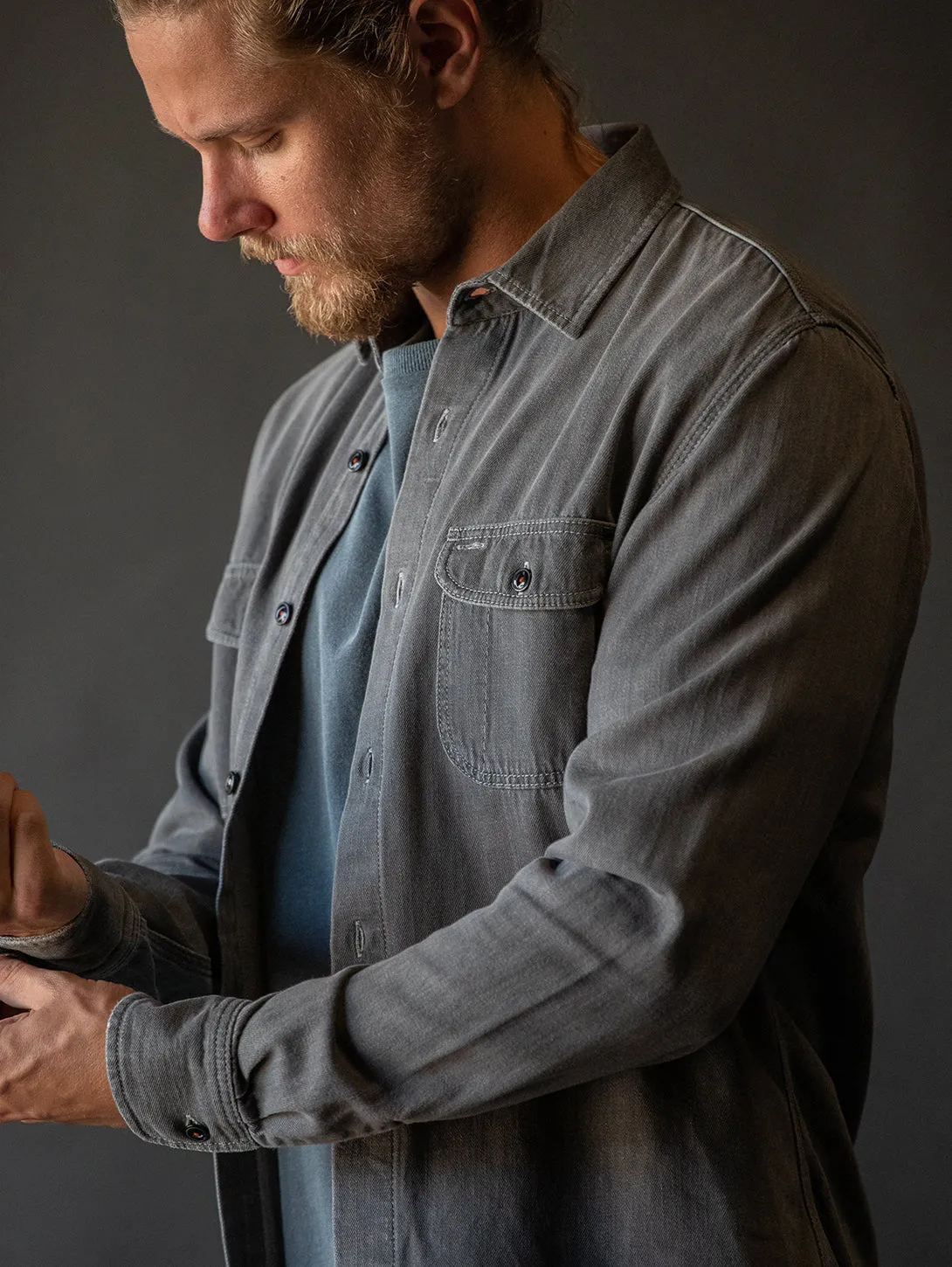 The Brace Long Sleeve Shirt - Chad (Grey)