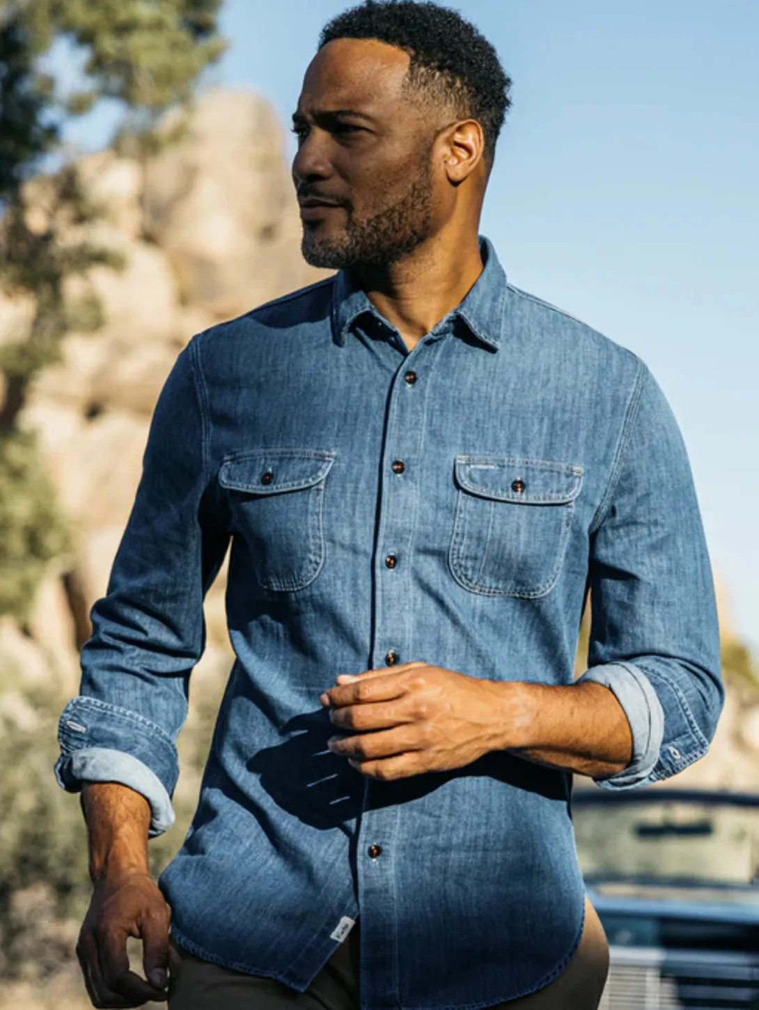 The Brace Long Sleeve Shirt - Dee (Blue)