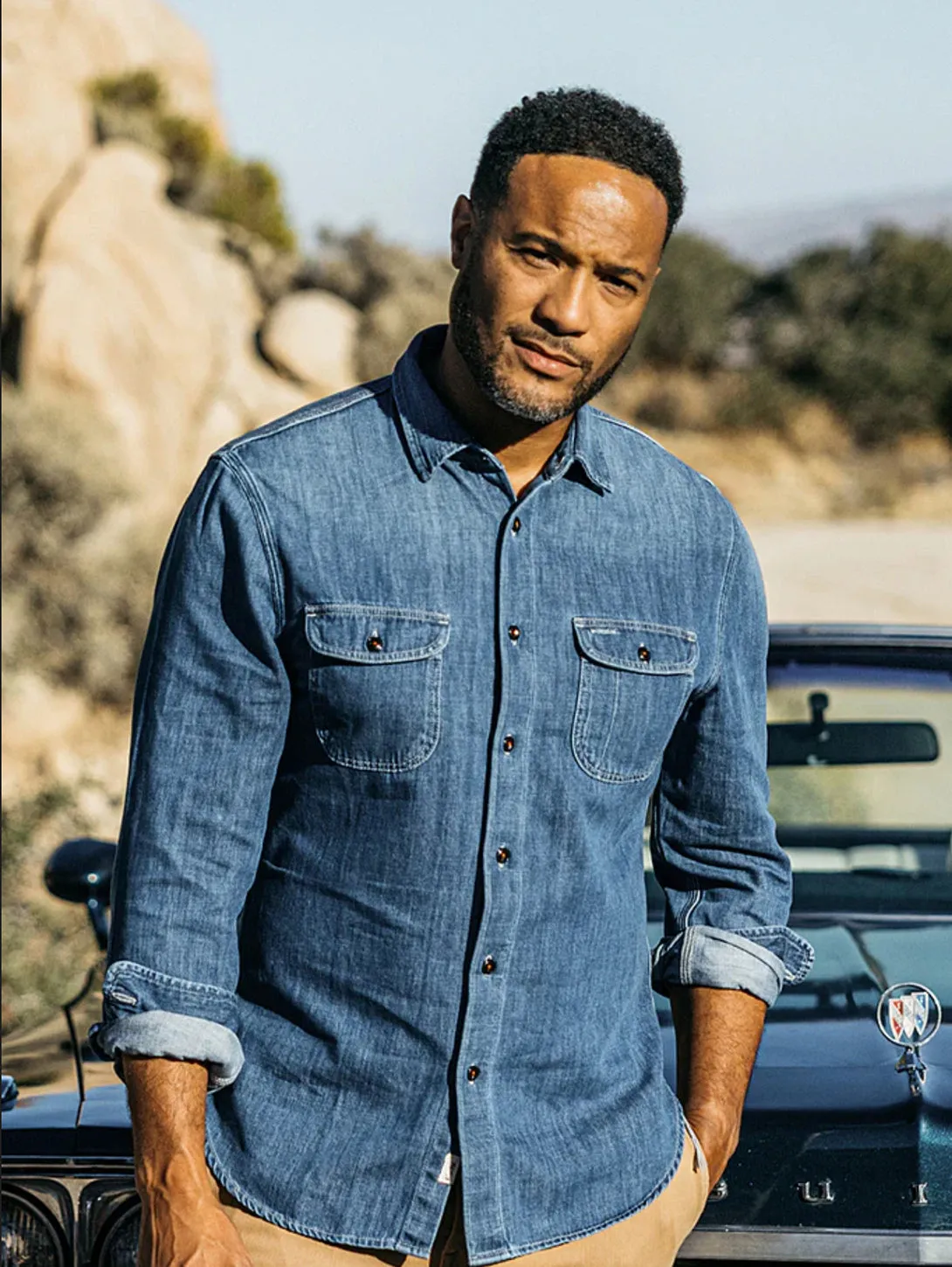 The Brace Long Sleeve Shirt - Dee (Blue)