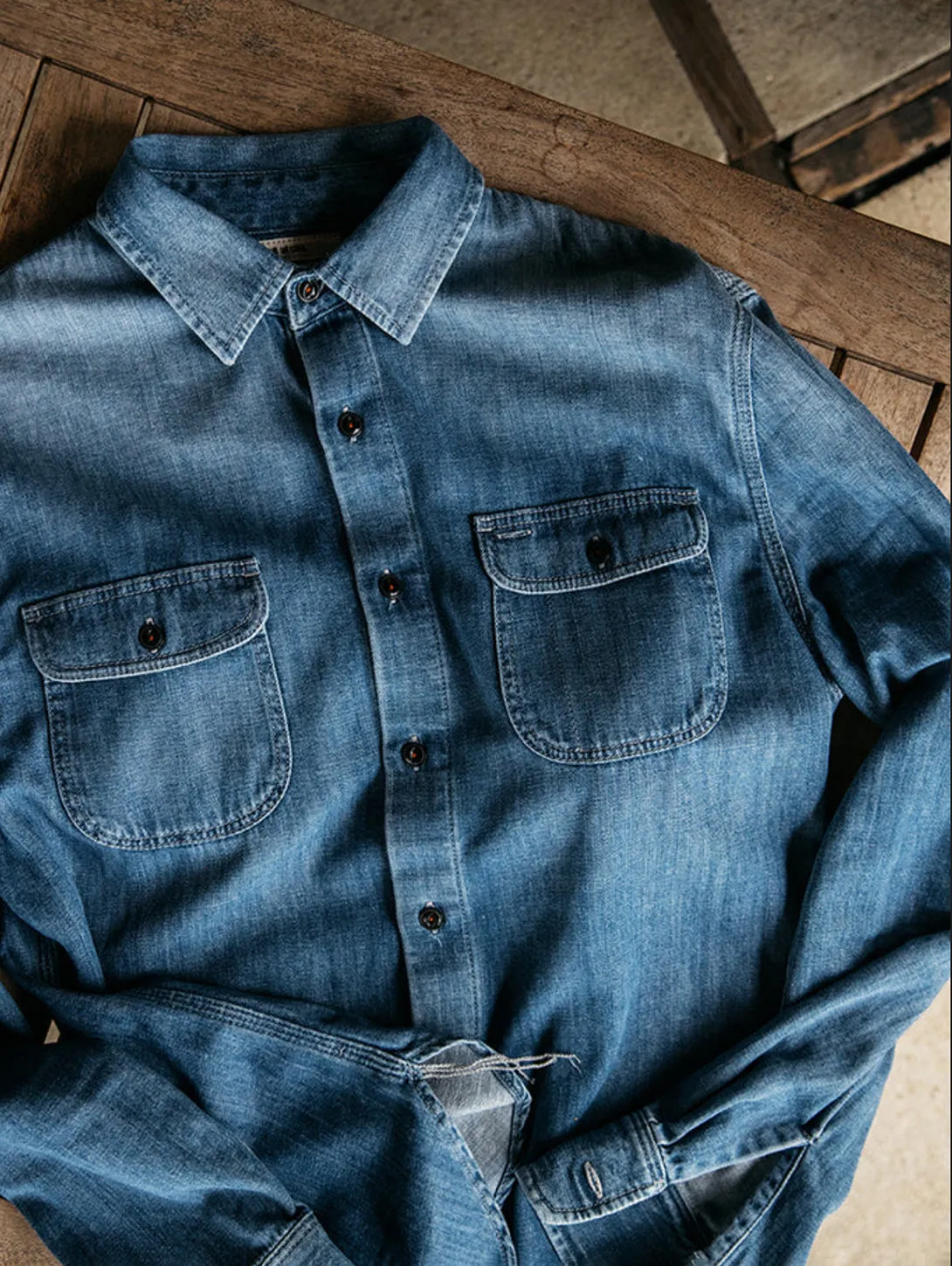 The Brace Long Sleeve Shirt - Dee (Blue)