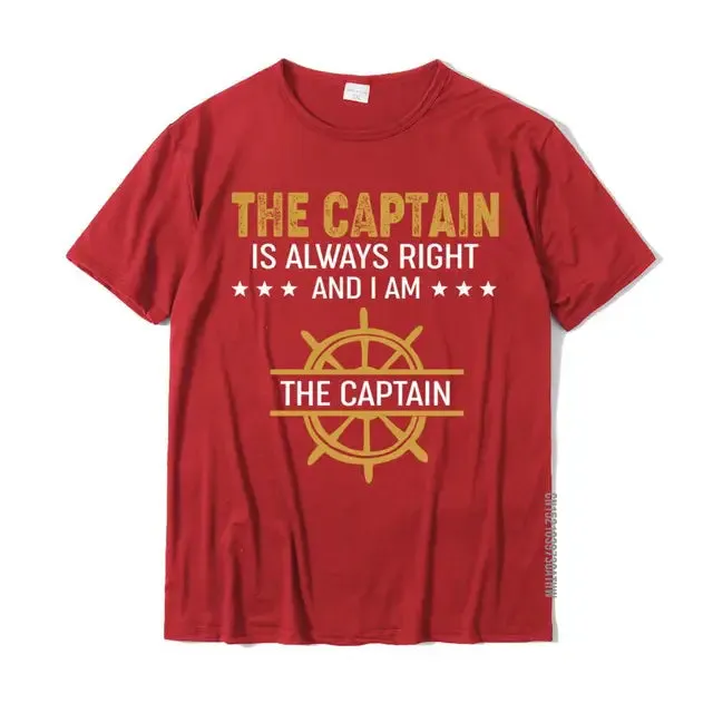 The Captain Is Always Right - Men's Funny Cotton T-Shirt | Custom Family Matching Outfits
