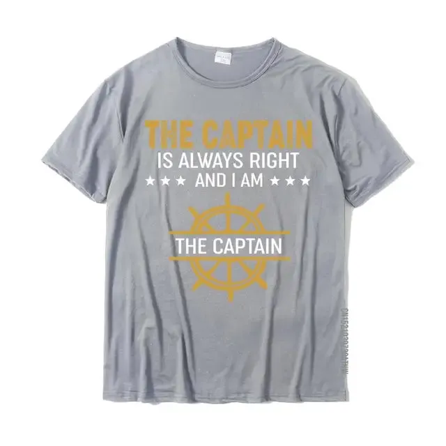 The Captain Is Always Right - Men's Funny Cotton T-Shirt | Custom Family Matching Outfits