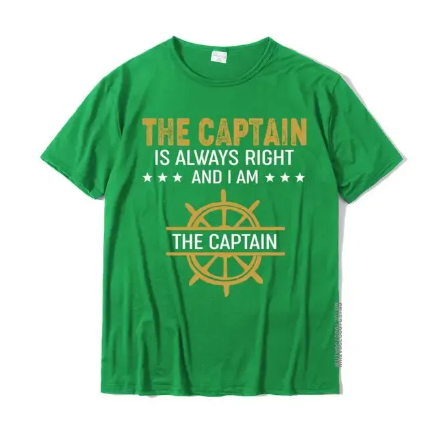 The Captain Is Always Right - Men's Funny Cotton T-Shirt | Custom Family Matching Outfits