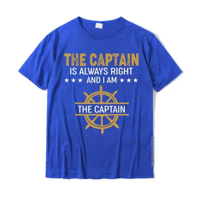 The Captain Is Always Right - Men's Funny Cotton T-Shirt | Custom Family Matching Outfits