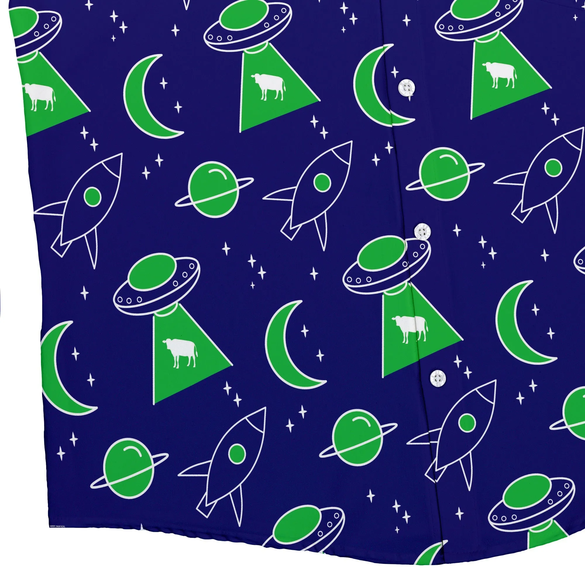 UFO Cow Abduction Button Up Shirt