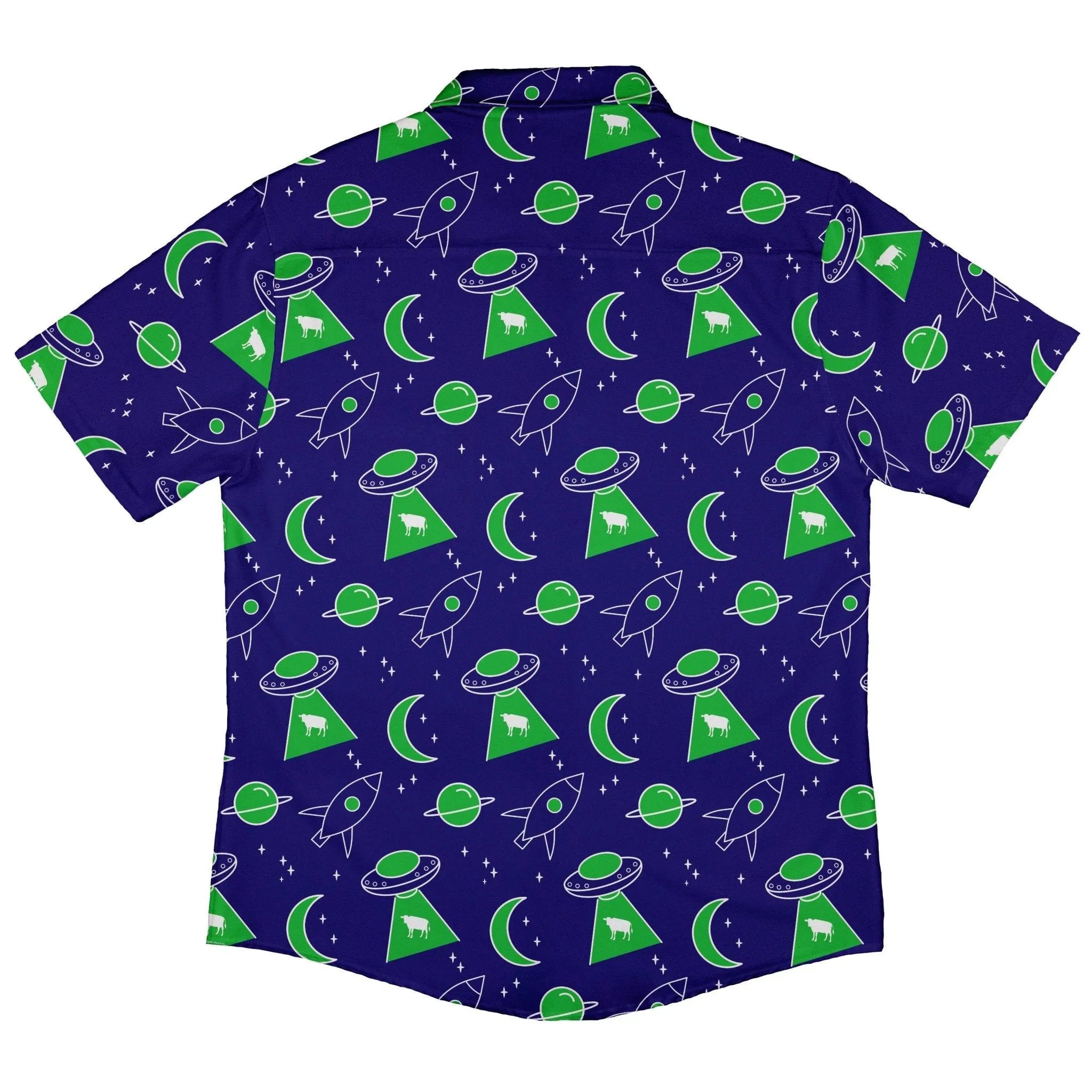 UFO Cow Abduction Button Up Shirt