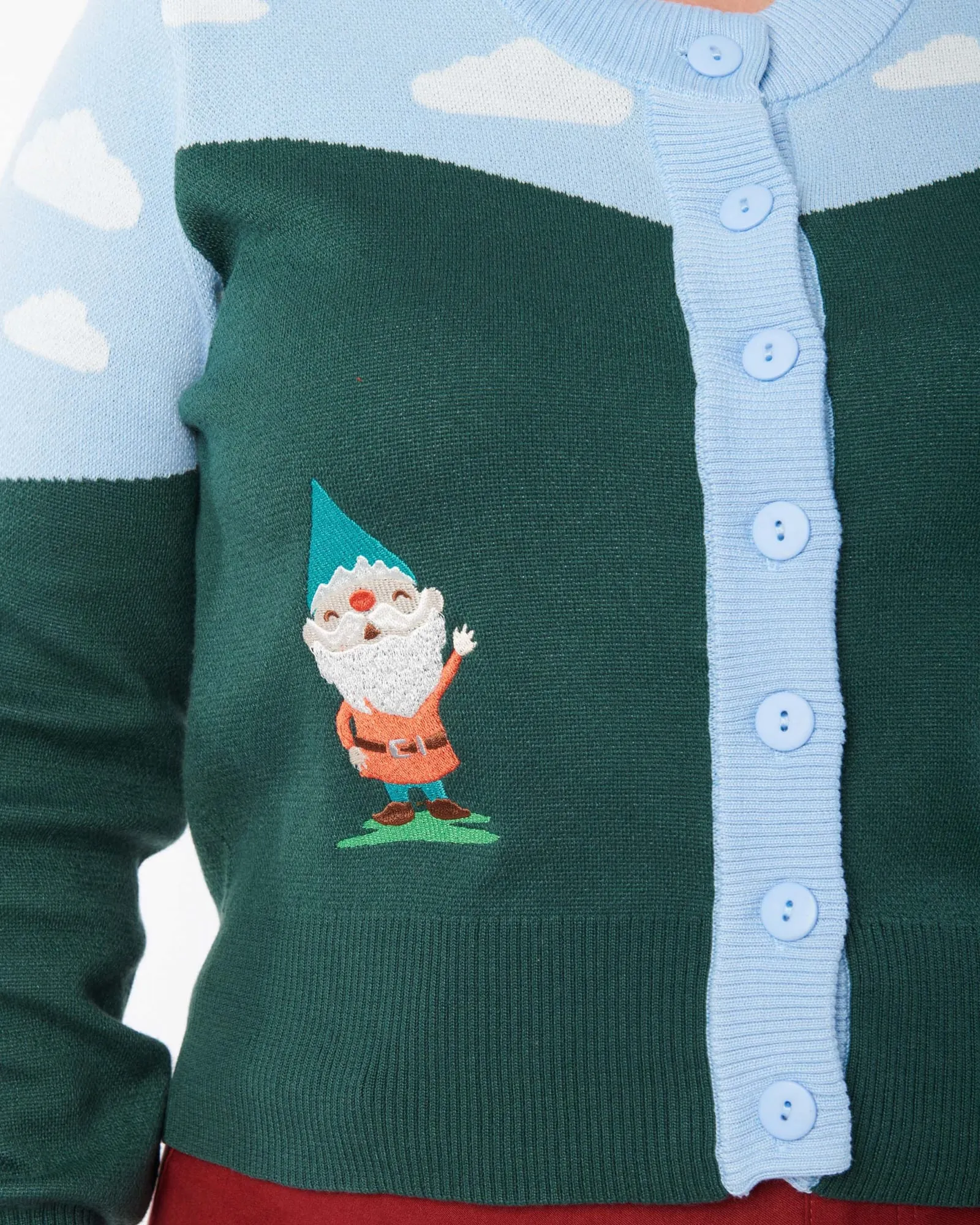 Unique Vintage Plus Size Gnome In The Sky Cardigan | Gnome In The Sky