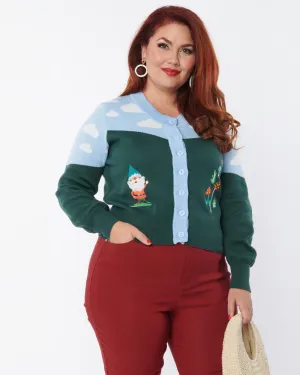 Unique Vintage Plus Size Gnome In The Sky Cardigan | Gnome In The Sky
