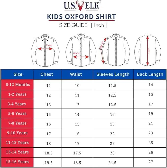 U.S. ELK Boys' and Men's Long Sleeve Button Down Dress Shirts-Pink