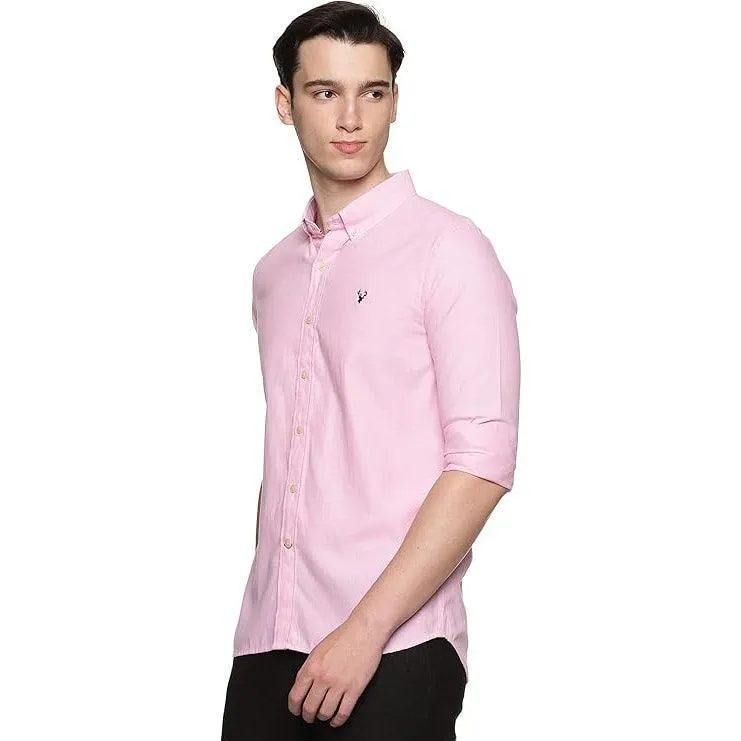 U.S. ELK Boys' and Men's Long Sleeve Button Down Dress Shirts-Pink