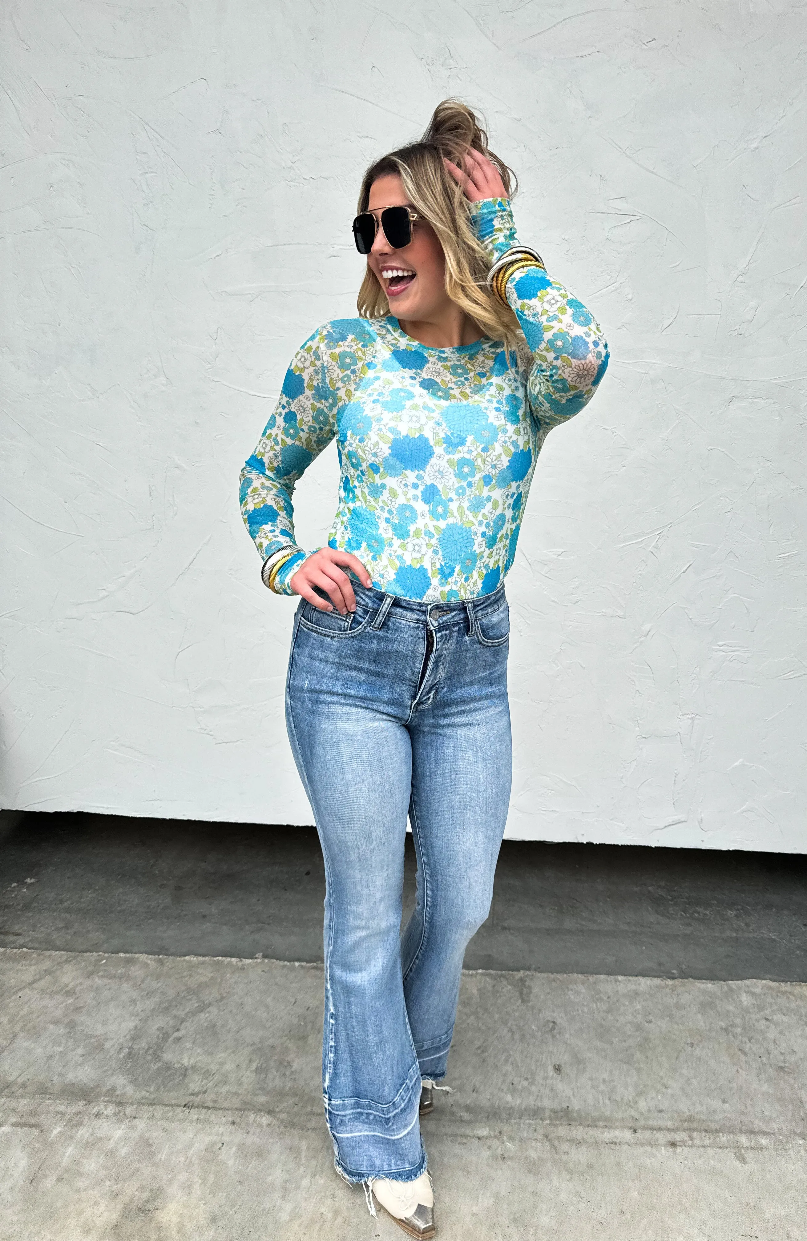 VINTAGE FLORAL MESH TOPS