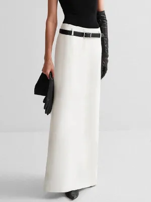 Wenkouban-Christmas Thanksgiving Solid Color Split-Back Skirts Bottoms