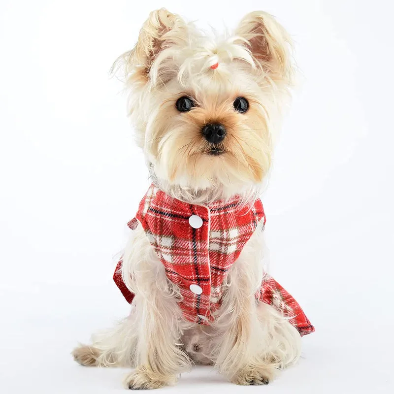 Winter Dog Dress, Fleece Dog Sweater for Small Dogs.