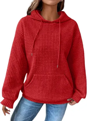 Womens Oversized Hoodies Casual Long Sleeve Drawstring Hooded Sweatshirts Loose Fit Pullover Tops with Pocket