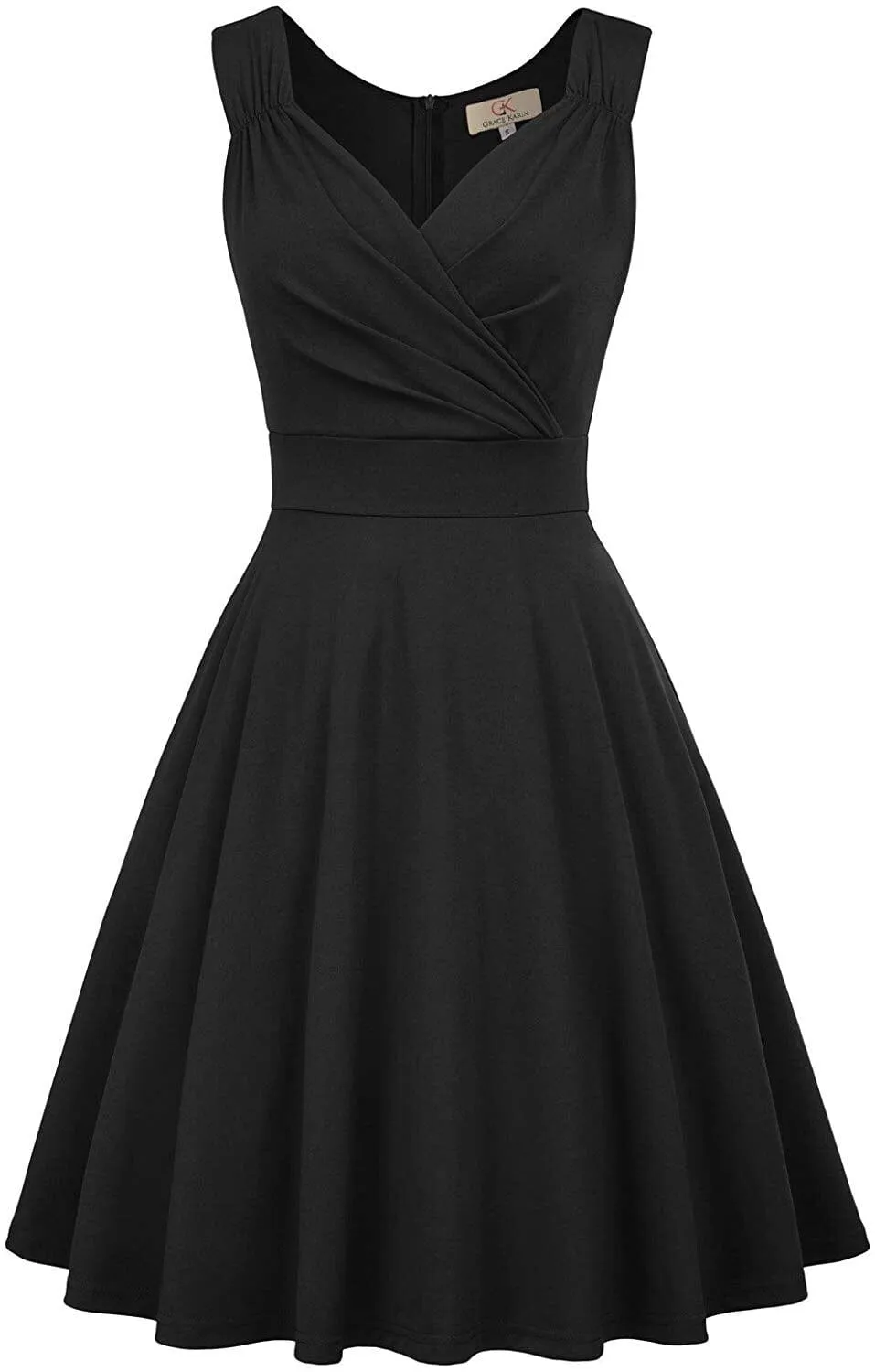 Womens Sleeveless V-Neck Vintage Summer Dress